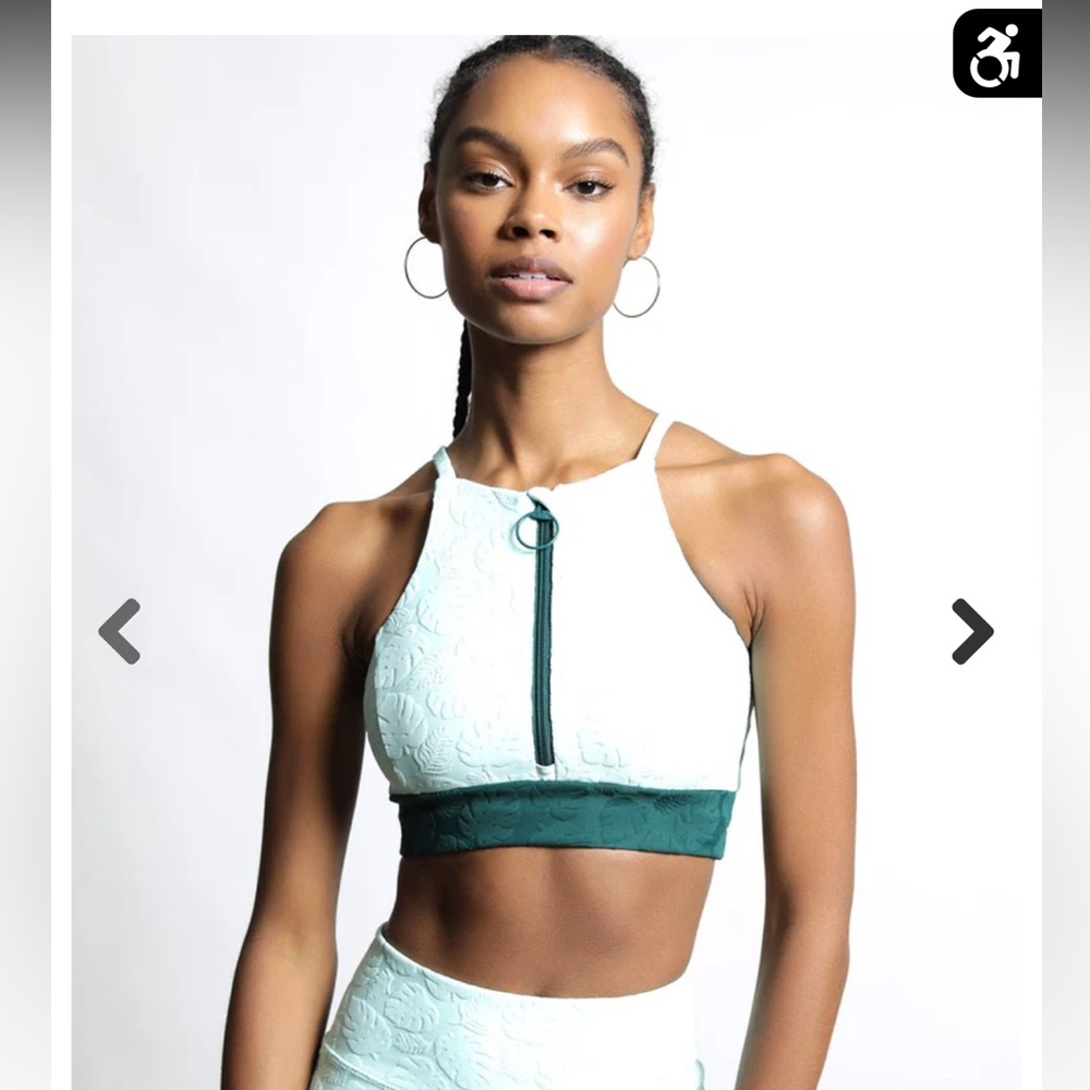 Twenty Montreal Monstera 3D Activewear Zip Up Bra